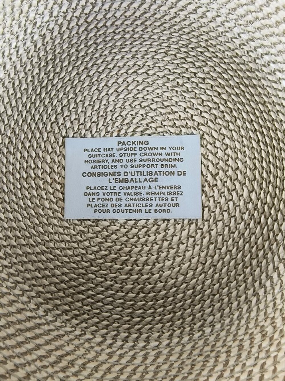 Eric Javits Aruba Packable Straw Hat Original Peanut Ribbon Chin Tie SPF - Picture 4 of 7